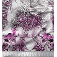 thumbnail image 1 of Soimoi Pink Cotton Duck Fabric Rose,Floral & Leopard Animal Skin Decor Fabric Printed BTY 42 Inch Wide, 1 of 1