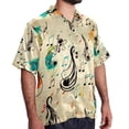 thumbnail image 2 of Note Men's Short Sleeve Spread Collar Poplin Shirt, Casual Printed Button Down Summer Beach Tops for Men, Unisex Comfortable Shirts, 2 of 6