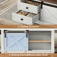 thumbnail image 5 of Flycity Square Lift Top Coffee Table with 2 Drawers, 31.5" Farmhouse Lift up Coffee Table with Hidden Storage Compartment, Wood Center Table for Living Room, White, 5 of 9