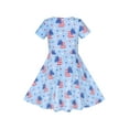 thumbnail image 2 of Vestido para Niña Azul Unicorn Estrella Bandera 4 de Julio Día Nacional Manga Corta 4 Años, 2 of 6