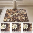 thumbnail image 5 of Brown Beauty Flowers Dish Drying Mat for Kitchen Counter Absorbent Drainer Mats (15.7X11.8Inch), 5 of 8