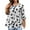 White, variant on Plus Size Clothing for Women Summer 3/4 Sleeve Oversize Tee Tops Casual Crew Neck Tee Floral Printed Loose Fit Shirt