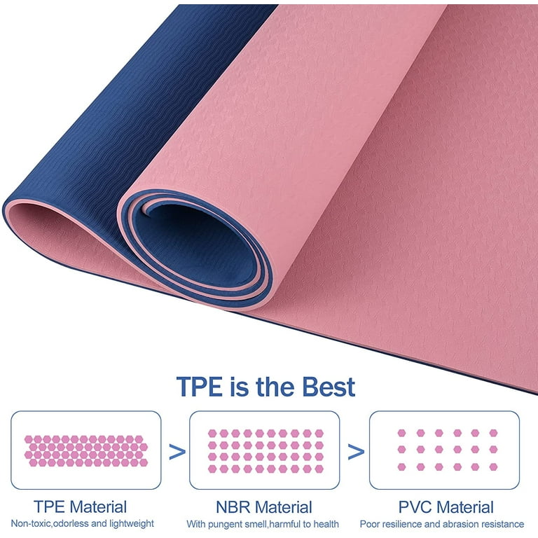 ProsourceFit Extra Thick Yoga and Pilates Mat 1/2-in, 71”L x 24”W Red 