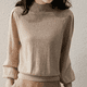 thumbnail image 3 of Ladies Sweaters Gigh Neck Jerseys Brown Pullover Knitted Top for Women Turtleneck Black Fashion 2024 Cashmere Streetwear Jersey, 3 of 5