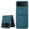 thumbnail image 1 of Allytech for Samsung Galaxy Z Flip 4 Ultra-Thin Folding Case, Premium PU Leather Anti-Drop Heavy Duty Full Body Protective Case for Samsung Z Flip 4 6.7" 5G 2022 Ladies Women Men, Blue, 1 of 8