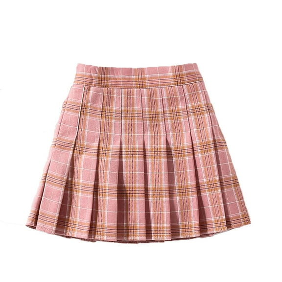 FYDUU Girls Pleated Skirt Kids School Uniform Skirts Girls A-Line Skirt Casual Plaid Skirt For Girls Children Fashion Skirts Comfy Versatile