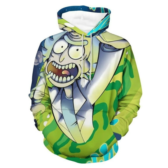 Rick And Morty Unisex Adult Hoodie Casual Hooded Sweatshirt Pullover Novelty 3D Printed Sweater Jacket S