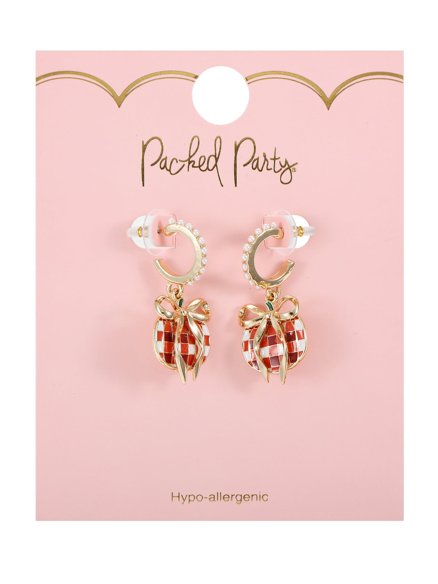 Packed Party Women's Disco Pumpkin Hoop Earrings, 1 Pair