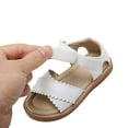 thumbnail image 2 of Toddler Girl White Sandals Size 11 - Little Girl Easter Summer Dress Shoes Lightweight Open Toe Beach Holiday, 2 of 5