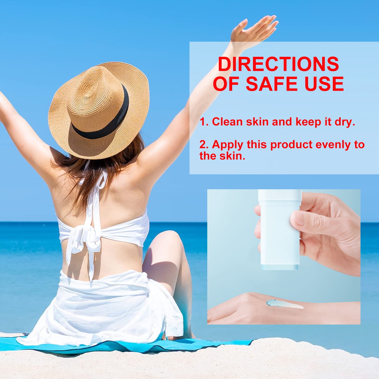 Alvantor Cotton Soft Sun Stick UV Protection Non-Greasy Refreshing Lightweight Summer Outdoor, 0.71oz