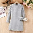 thumbnail image 6 of Tdoqot Girls Ribbed Shirt Dresses- Long Sleeve Casual Soft Knit Fall Midi Dresses Gray Size 8, 6 of 8