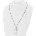thumbnail image 4 of Stainless Steel Brushed With Laser-Cut Edges Cross 24In Necklace (24 X 35) Made In China srn733-24, 4 of 5