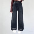 thumbnail image 2 of Bovxnpu Boys Wide Leg Capris Pants Girls Heart Print Denim Pants Elastic Waist Wide Leg Pants Pants, 2 of 8