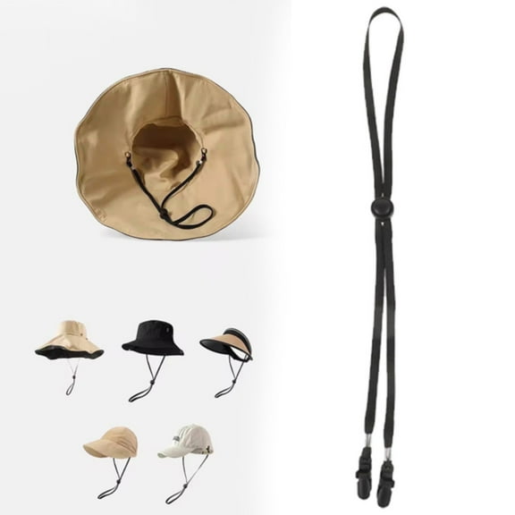 Lunanne Hat Windproof Rope Summer Cloth Hat Outdoor Fisherman's Hat Sun Hat Anti Falling Rope Sun Hat Windproof Rope.
