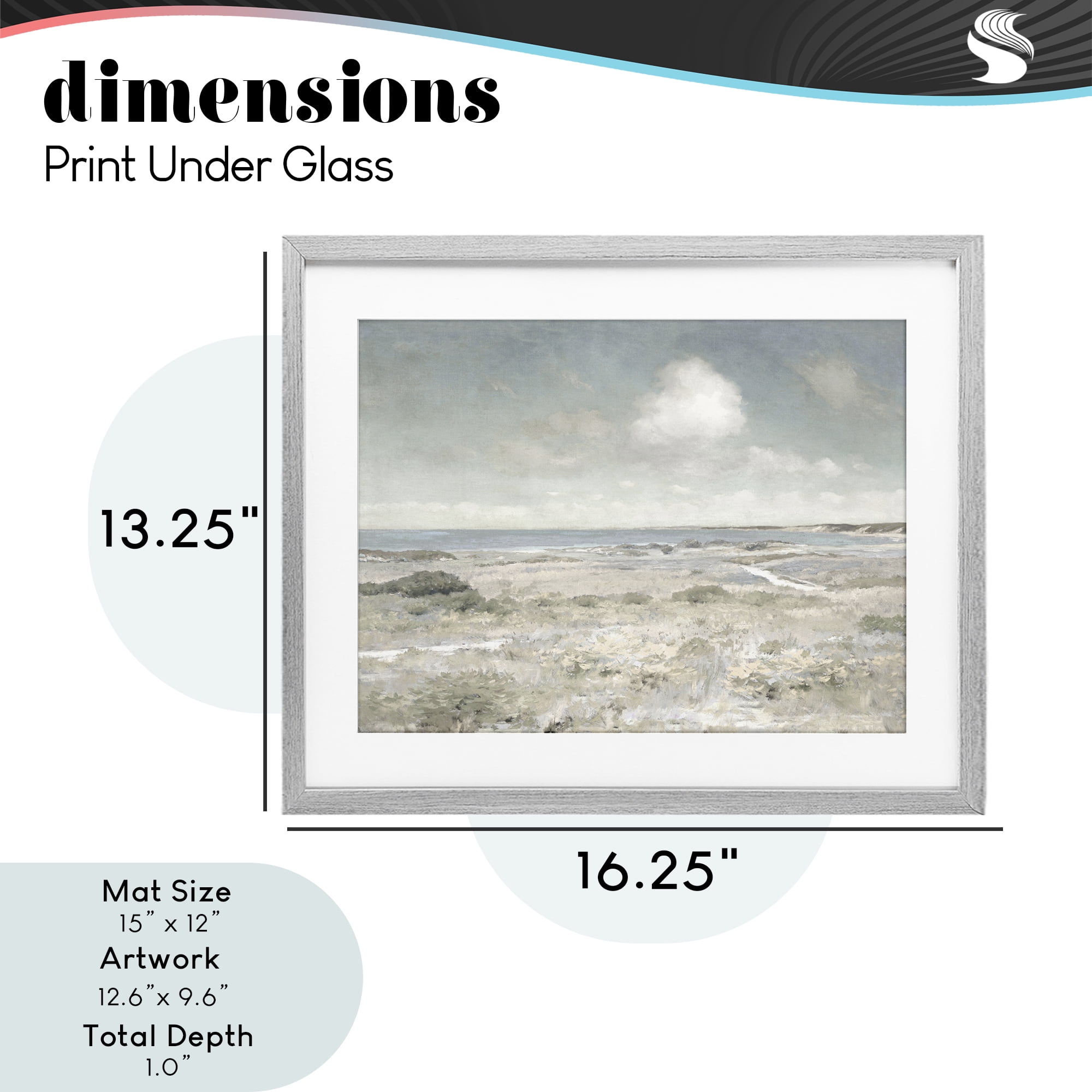 Stupell Industries By The Shore Neutrals Gray Framed Print Under Glass, design by Christy McKee