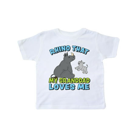 

Inktastic Rhino That My Granddad Loves Me with Cute Rhinos Gift Toddler Boy or Toddler Girl T-Shirt