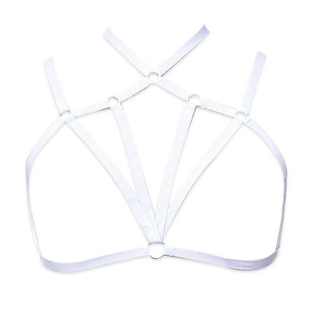 

DTOWER Harness Bra Erogenous Strong Elasticity Dating Great Quality Impressive Lingerie Firmness Passionate Mysterious Cupless Bras white