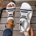 thumbnail image 5 of Dakaela Womens Walking Sandals Orthopedic Spring Summer Beach Vacation Casual Shoes Open Toe Slip on Plantar Fasciitis Platform Slides Size 6-10 White, 5 of 7