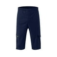 thumbnail image 3 of SAYOO Men's Adjustable Drawstring Shorts, Multiple Large Pockets Cargo Shorts, Solid Color Knee-Length Short Sweatpants, 3 of 5