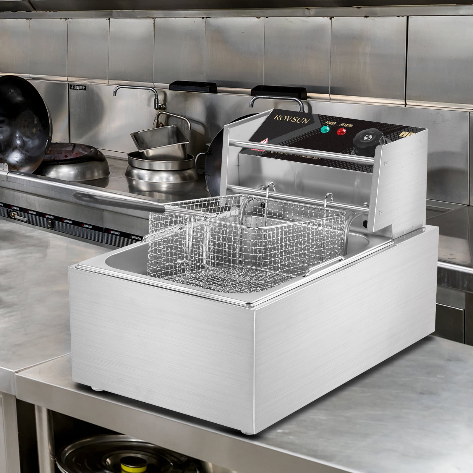 RovSun 6.48L 2500W Electric Deep Fryer, Stainless Steel