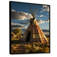 thumbnail image 2 of Designart "Serenity s Refuge Beige and Coral Native Tipi" Cityscapes Floater Framed Canvas Art Print, 2 of 7