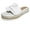 White, variant on Womens Slip on Wedge Sandals Slides Platform Open Toe Summer Mules Shoes Thick Cushion Slippers Sandals for Women Dressy Summer Women's Low Wedge, Platform Sandals with Bow Details