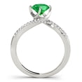 thumbnail image 5 of 1.05 Ct Interwined Design Diamond & Emerald Ring -14k Gold, 5 of 6