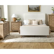 My Texas House Monroe 3 Drawer Nightstand with USB, Brushed Oak Finish