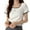 White, variant on yillto Womens Girls Short Sleeve Shirts Square Neck Cute Tops Summer Causal Solid Color Crop Tshirts