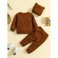 thumbnail image 3 of Bagilaanoe 3pcs Newborn Baby Girl Boy Long Pants Set Long Sleeve Pullover Tops + Trousers + Hat 3M 6M 12M 18M 24M Casual Outfits, 3 of 8
