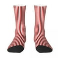 thumbnail image 3 of Classic Striped Socks Red and White Lines Kawaii Stockings Autumn Anti Bacterial Men Socks, 3 of 7