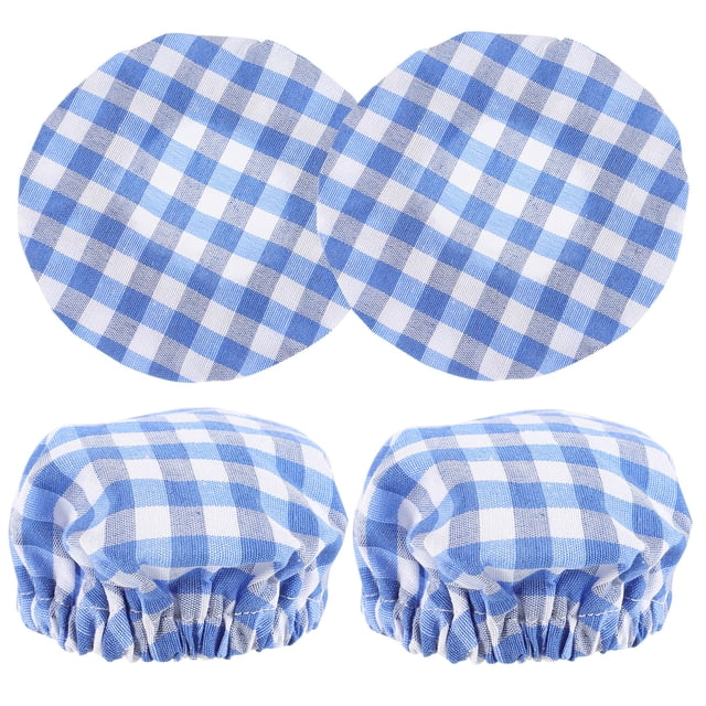 unbranded 4Ud Cubierta Reutilizable Azul Para Tapas De Frascos De Masa Madre En Tela Transpirable