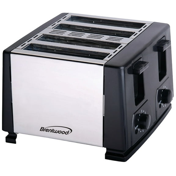 Brentwood 4-Slice Toaster, Black/Silver