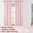 thumbnail image 6 of Pink White Buffalo Plaid Semi Sheer Curtains 84 Inches Long,Lovely Girls Room Buffalo Check Drapes,Farmhouse Bedroom Living Room Window Treatment,Rod Pocket,Pink/White(Pack of 2), 6 of 8