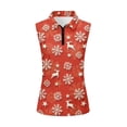 thumbnail image 5 of Yuyamidu Reindeer Women Sleeveless Shirts Size 2XL Snowflake 1/4 Zip Collared Golf Shirts Slim Fit Shirt Workout Tank Tops for Outdoor Sports, Red Christmas, 5 of 8