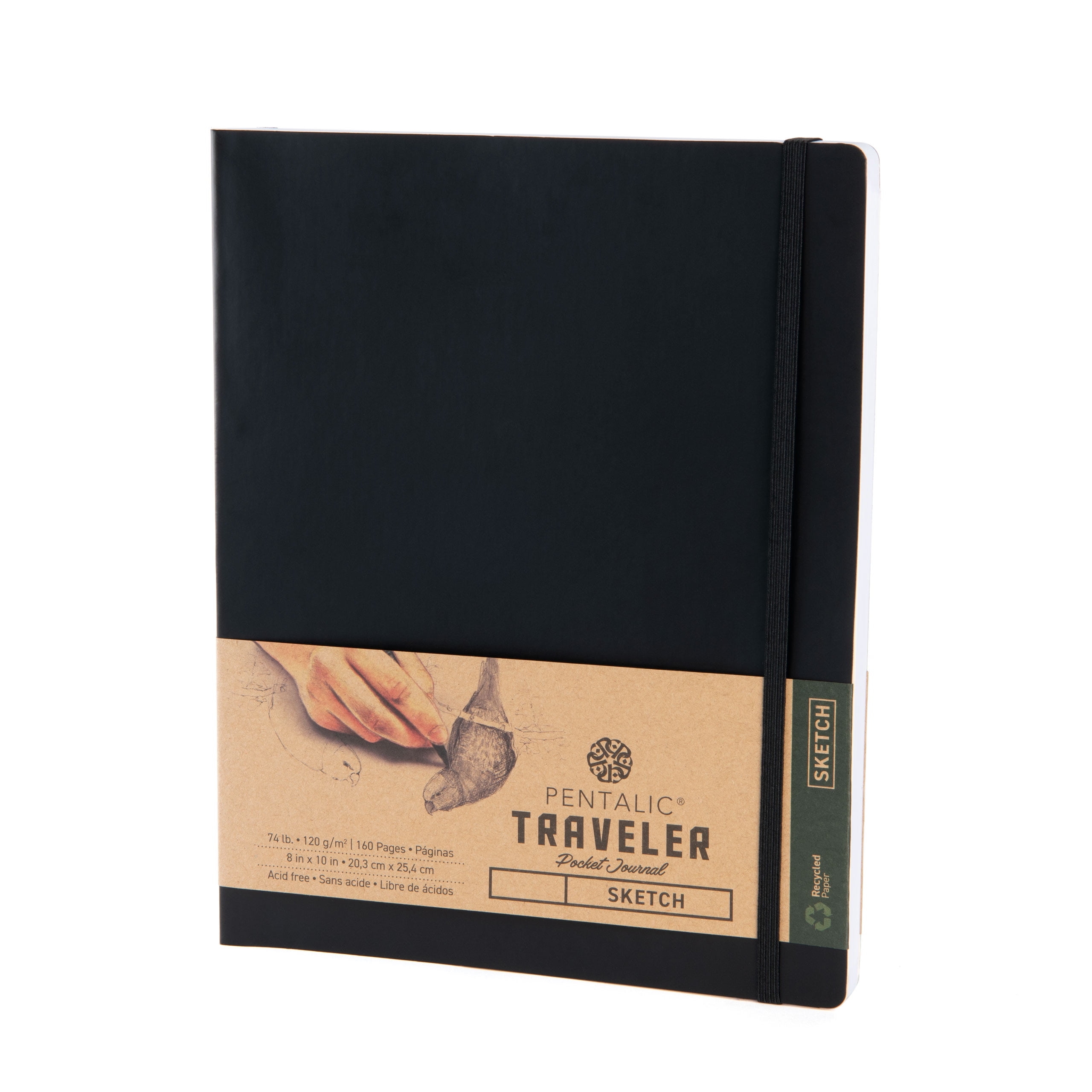 Pentalic - 8x 10 Traveler Pocket Sketching Journal - Black