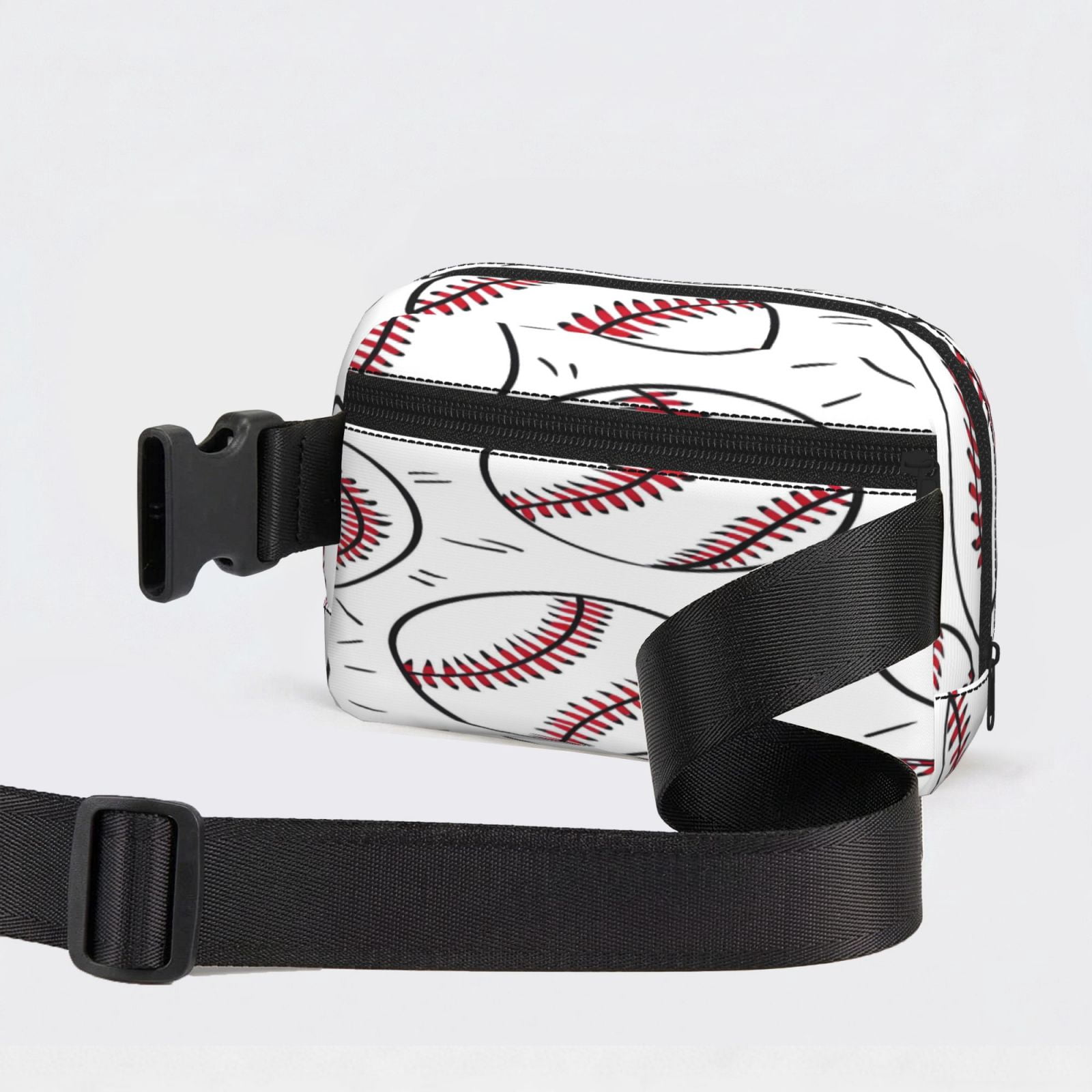 Unisex Square Waist Bag Stylish Backpack For Hiking Running Fitness Workouts Shopping And Travel Baseball Theme Sporty Dynamic Style (2)