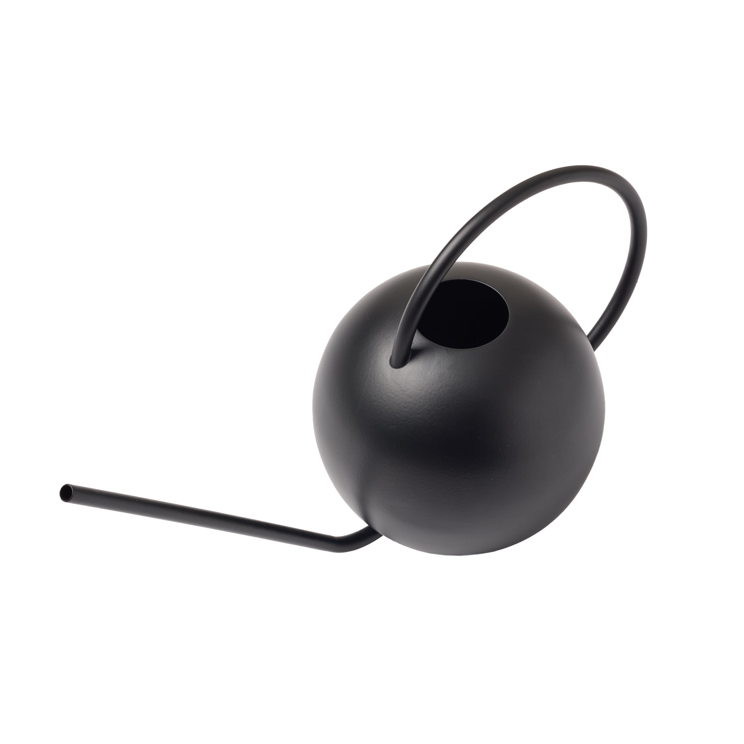 Bloem Fresca 2.5 L Indoor Metal Watering Can - Powder-Coated Finish, Novelty Handle, Long Sleek Spout, Black