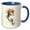 Blue/White, variant on 3drose, Trendy Cute Animal Dog Watercolor Illustration-beagle, 15oz Two-tone Black Mug