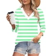 thumbnail image 2 of Jsaierl Tops for Women 3/4 Sleeve Casual V Neck Shirts Fashion Print Ladies Blouses Classic Dressy T-shirts Top S-2XL, 2 of 10