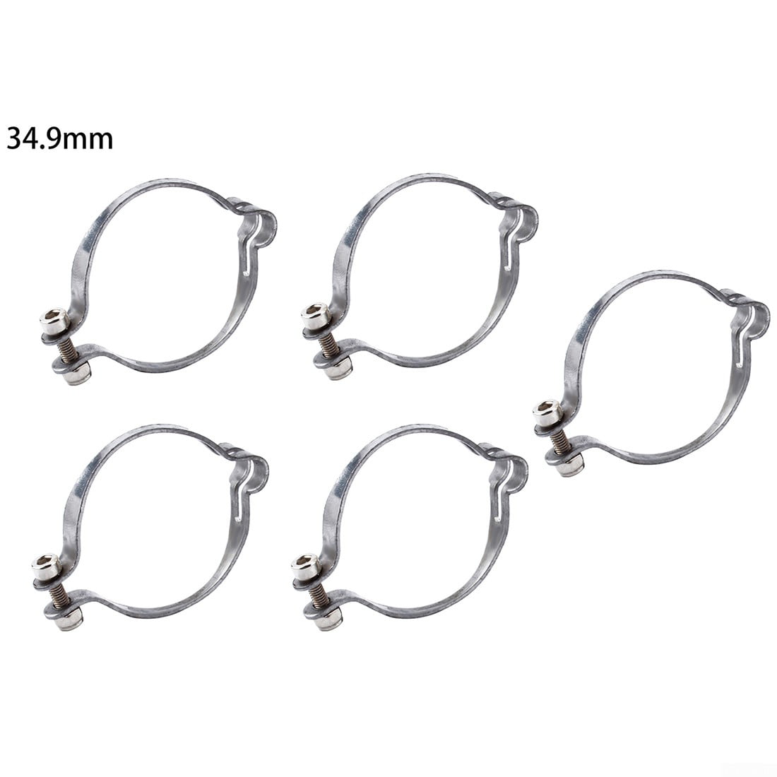 5 Pcs Silver Cable Clamps For Bicycle Brake Derailleur Hose Clip 4 Sizes 