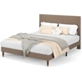 thumbnail image 7 of IdealHouse Full Platform Bed Frame with Headboard, Corduroy Upholstered Bed, Wooden Slats Support, Noise-Free Easy Assembly, No Box Spring Needed, Brown, 7 of 7