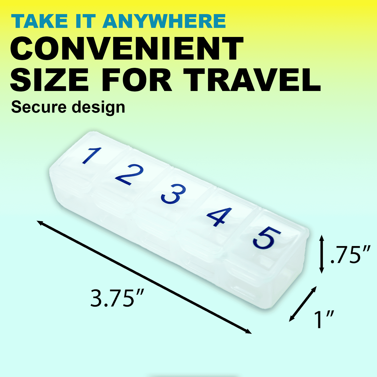 e-pill 5 Times A Day Pill Organizer, Clear