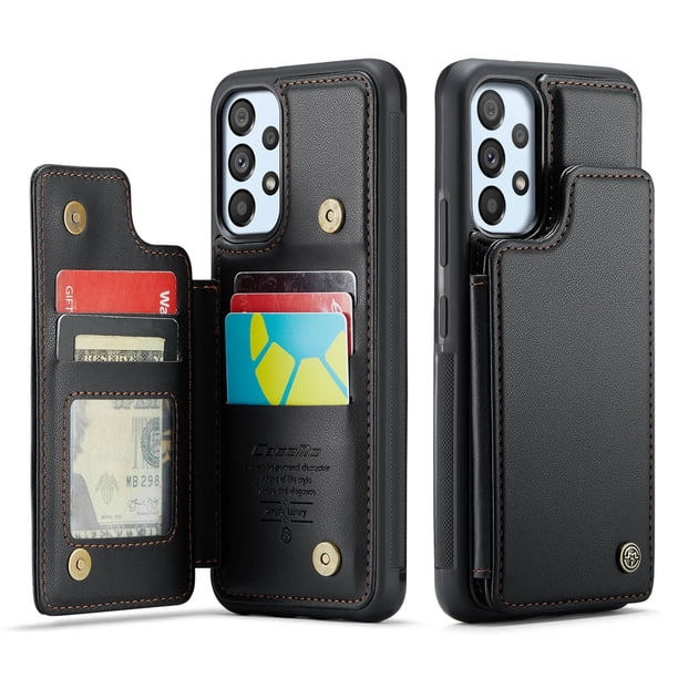 Funda para Samsung Galaxy A53 5G con tarjetero, funda tipo cartera para hombre y mujer con bloqueo RFID, funda de piel resistente con cierre magnético y función atril, a prueba de golpes