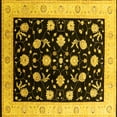 thumbnail image 1 of Ahgly Company Indoor Square Oriental Yellow Industrial Area Rugs, 4' Square, 1 of 4