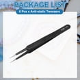 thumbnail image 3 of Uxcell 6pcs 4.8" Long ESD-14 Anti-static Straight Pointed Tip Tweezers Stainless Steel Round Edge Non-magnetic Precision Tweezers for Various Electronics Precise Repair, 3 of 7