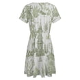 thumbnail image 5 of Zen Garden Green Dress Fashion Beach Short Sleeve Dresses Female Party Printed Sundress, 5 of 7