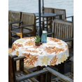 thumbnail image 2 of Navy Blue Corals Outdoor Round Tablecloth with Umbrella Hole 60 Inch,Wrinkle Free Wipeable Fabric Table Cloth Waterproof Zippered Cover for Camping Picnic Patio,Nautical Boho Tropical Reef Coastal, 2 of 5