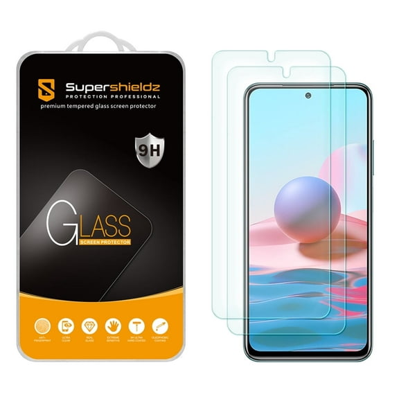[2-Pack] Supershieldz for Xiaomi Redmi Note 10 / Redmi Note 10s Tempered Glass Screen Protector, Anti-Scratch, Anti-Fingerprint, Bubble Free