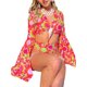 thumbnail image 2 of Conjunto de playa para mujer, top anudado de manga acampanada con braguita de cintura alta Conjunto de verano de 2 piezas, 2 of 5
